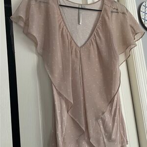 LC Lauren Conrad Light Pink Sheer Blouse
